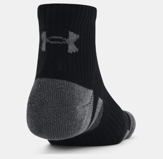 UNDER ARMOUR nogavice 1379528-001 PERFORMANCE COTTON 3 PACK QUARTER black pitch gray