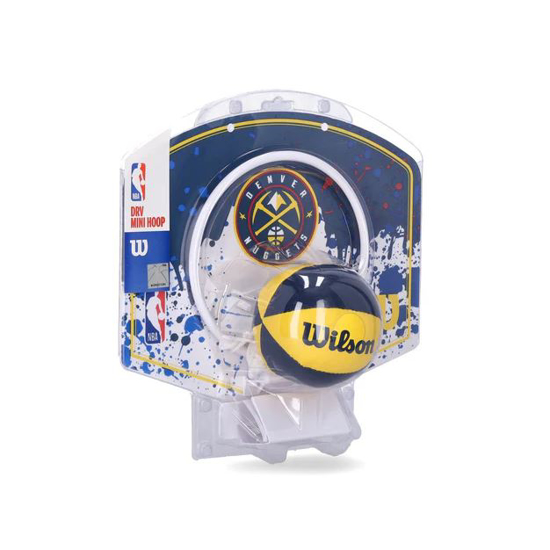 WILSON košarkarska žogica z mini košem WTBA1302DEN NBA TEAM MINI HOOP DENVER NUGGETS blue  yellow