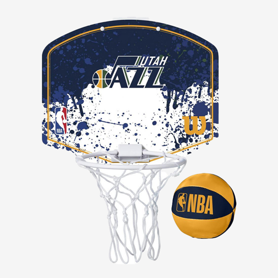 WILSON košarkarska žogica z mini košem WTBA1302DEN NBA TEAM MINI HOOP DENVER NUGGETS blue yellow