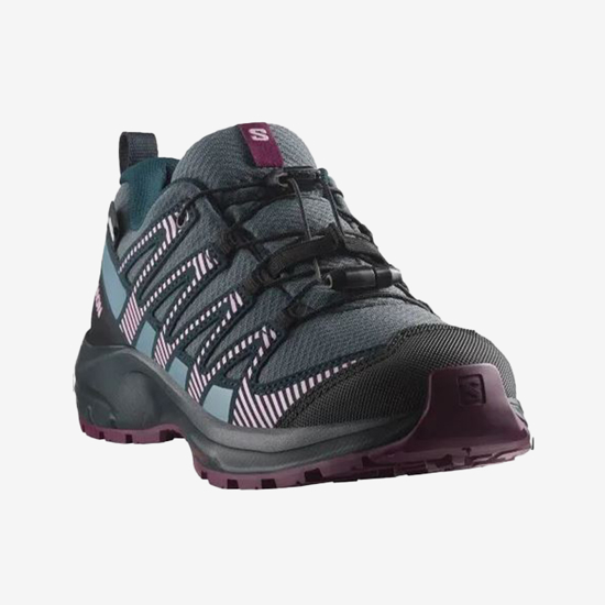 SALOMON otr pohodni copati 475681 XA PRO V8 CSWP J neptune/carbon/plum caspia