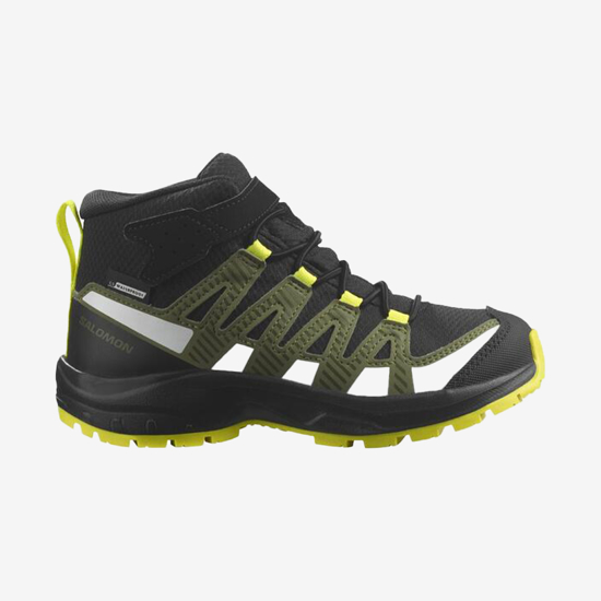 SALOMON otr pohodni copati 472896 XA PRO V8 MID CSWP K black/deep lichen green/safety yellow