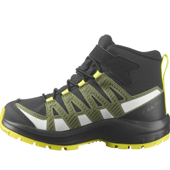 SALOMON otr pohodni copati 472896 XA PRO V8 MID CSWP K black/deep lichen green/safety yellow