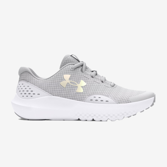 UNDER ARMOUR otr copati 3027108-100 GIRL'S GRADE SCHOOL UA SURGE 4 RUNNING SHOES halo gray white iridescent