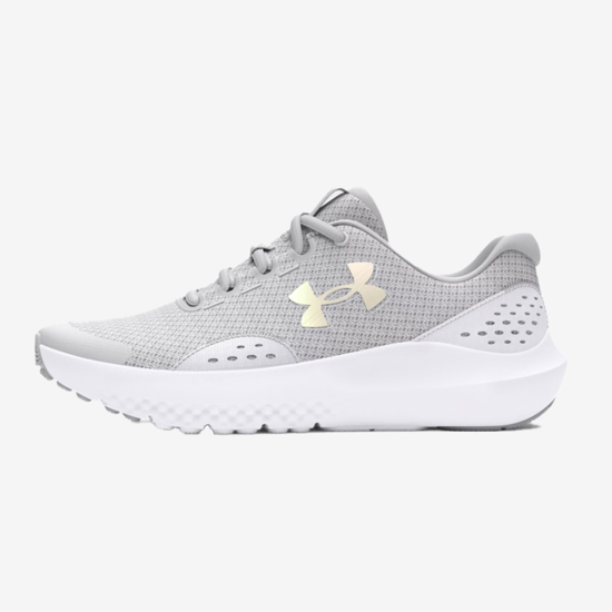 UNDER ARMOUR otr copati 3027108-100 GIRL'S GRADE SCHOOL UA SURGE 4 RUNNING SHOES halo gray white iridescent