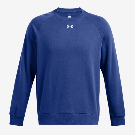 UNDER ARMOUR m pulover 1379755-432 RIVAL FLEECE CREW tech blue white