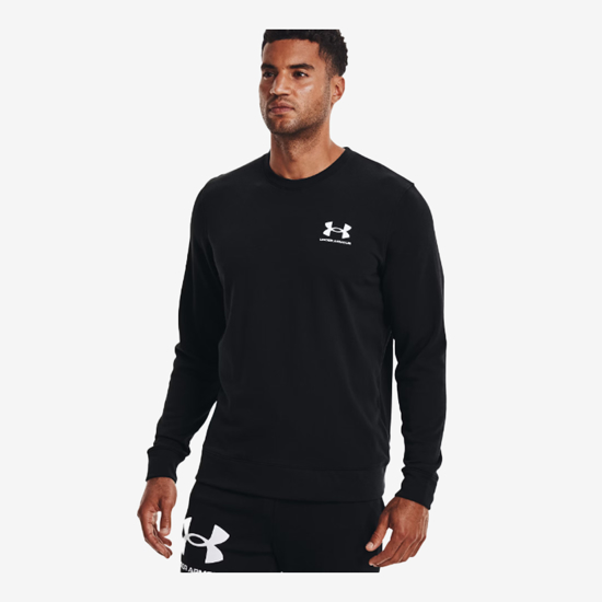 UNDER ARMOUR m pulover 1370404-001 RIVAL TERRY CREW black onyx white