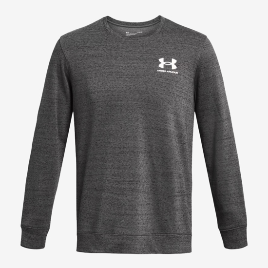 UNDER ARMOUR m pulover 1370404-025 RIVAL TERRY CREW castlerock light heather onyx white