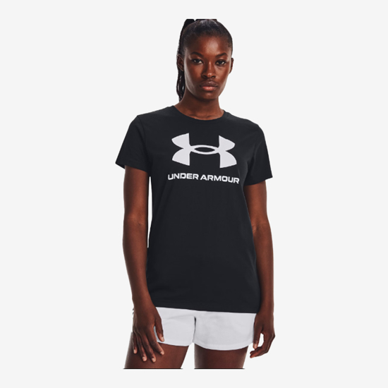 UNDER ARMOUR ž majica 1356305-001 RIVAL LOGO black white