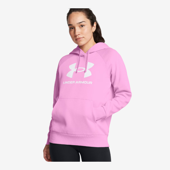 UNDER ARMOUR ž kapucar 1379501-638 RIVAL FLEECE BIG LOGO HOODIE stellar pink white