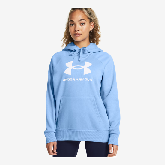 UNDER ARMOUR ž kapucar 1379501-465 RIVAL FLEECE BIG LOGO HOODIE horizon blue white