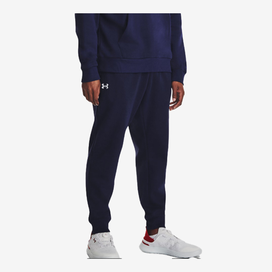 UNDER ARMOUR m hlače 1379774-410 RIVAL FLEECE JOGGERS midnight navy