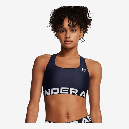 UNDER ARMOUR ž trening top 1383544-410 HEATGEAR ARMOUR MID BRANDED SPORTS BRA midnight navy white