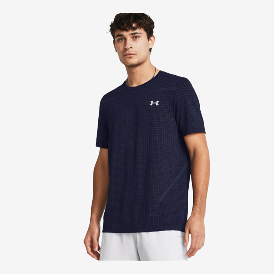 UNDER ARMOUR m majica 1376921-410 VANISH SEAMLES GRID SHORT SLEEVE midnight navy mod gray