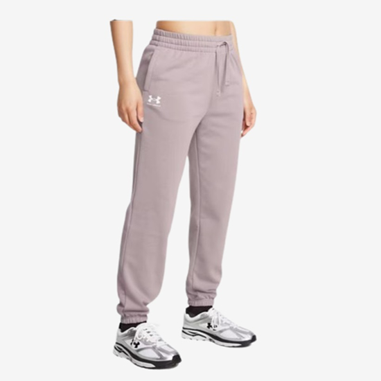 UNDER ARMOUR ž hlače 1382735-015 RIVAL TERRY JOGGERS tetra gray white