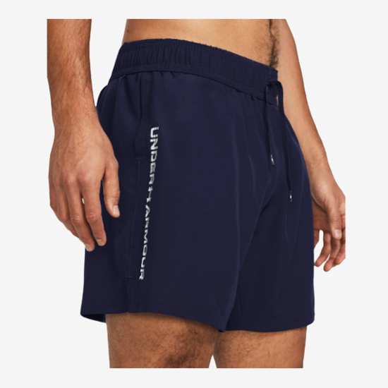 UNDER ARMOUR m hlače 1383356-410 TECH WOVEN WORDMARK SHORTS midnight navy white