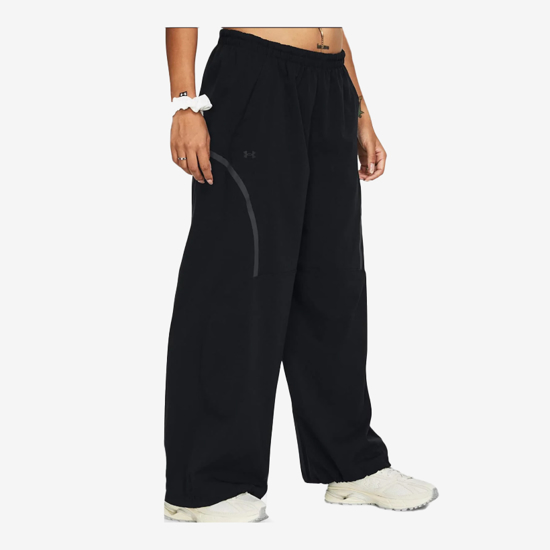 UNDER ARMOUR ž hlače 1382740-001 UNSTOPPABLE VENT PARACHUTE PANTS black white