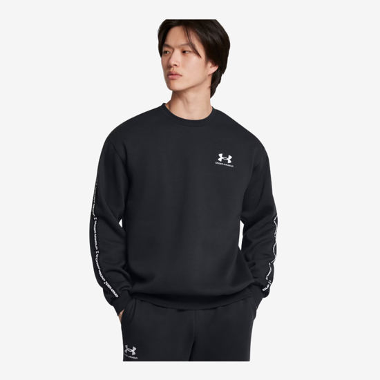 UNDER ARMOUR m pulover 1389357-001 UA ICON FLEECE TAPING CREW black