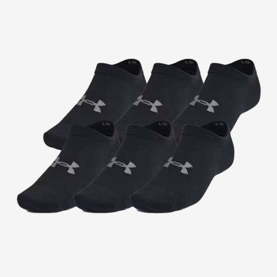 UNDER ARMOUR nogavice 1382611-001 ESSENTIAL 6-PACK NO-SHOW SOCKS black