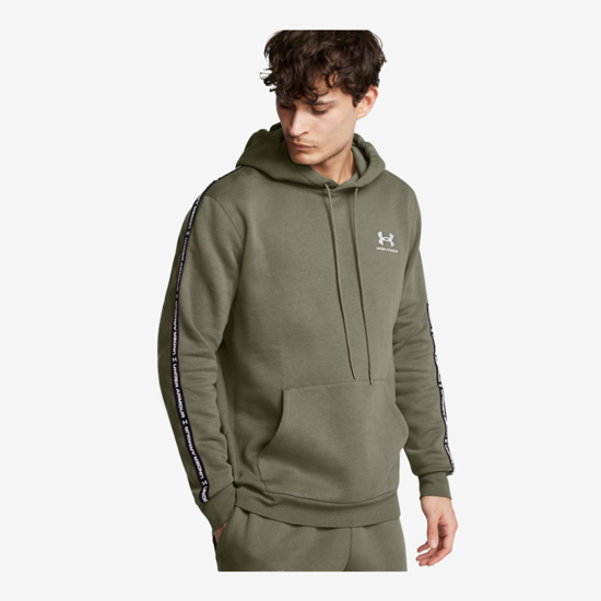 UNDER ARMOUR m kapucar 1389356-390 UA ICON FLEECE TAPING HOODIE marine OD green white