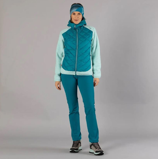 CMP ž jakna 34P2386 40ES JACKET HYBRID FIX HOOD teal acqua