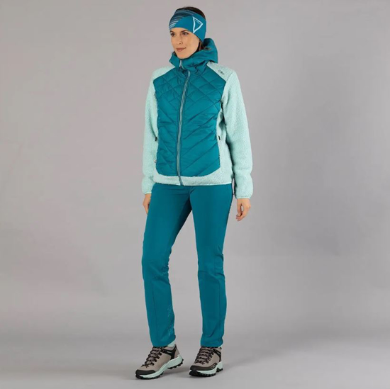 CMP ž jakna 34P2386 40ES JACKET HYBRID FIX HOOD teal acqua