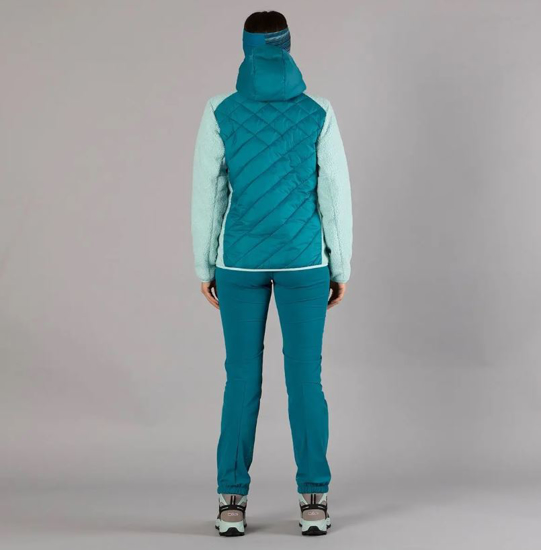 CMP ž jakna 34P2386 40ES JACKET HYBRID FIX HOOD teal acqua