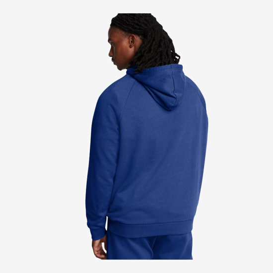 UNDER ARMOUR  m kapucar 1379758-432 UA RIVAL FLEECE LOGO HOODIE tech blue midnight navy