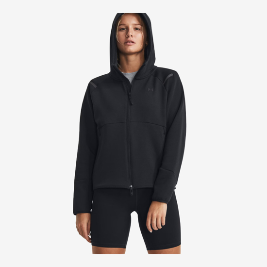 UNDER ARMOUR ž jopica 1379842-001 UNSTOPPABLE FLEECE FULL-ZIP black white