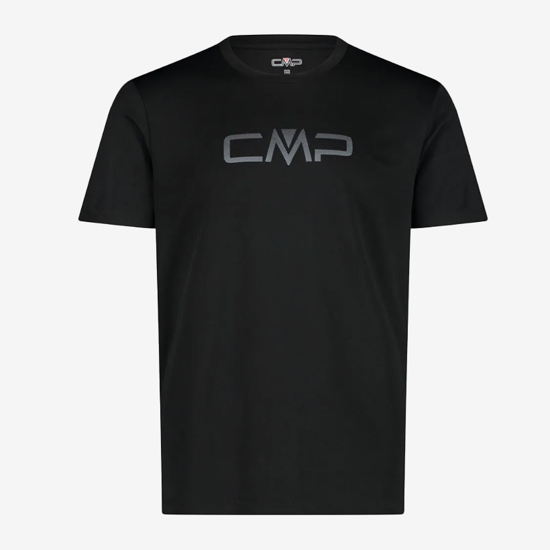 CMP m majica 39T7117P U901 ROUND NECK T-SHIRT WHIT CMP LOGO black