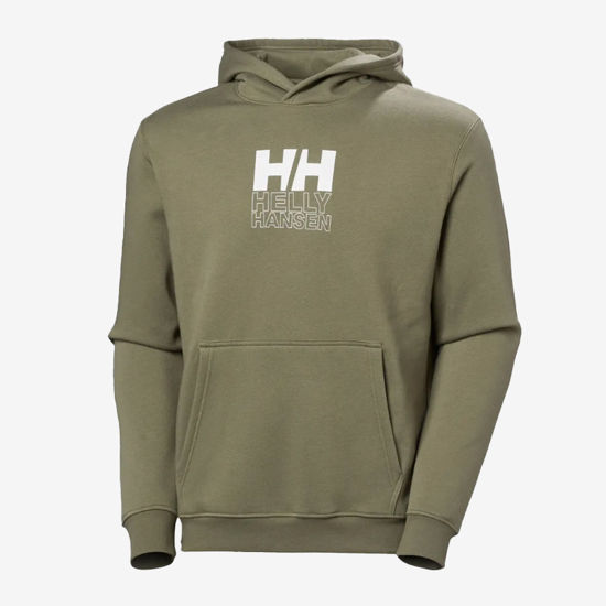 HELLY HANSEN m kapucar 54158 421 COTTON FLEECE GRAPHIC HOODIE lav green