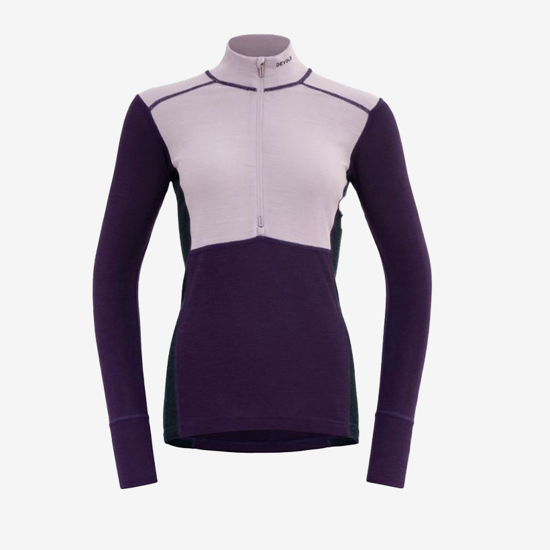 DEVOLD ž perilo puli 245 244 167 190 ZIP ZIP NECK LAUPAREN MERINO orchid lilac ink