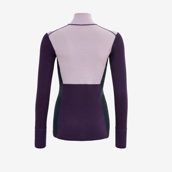 DEVOLD ž perilo puli 245 244 167 190 ZIP ZIP NECK LAUPAREN MERINO orchid lilac ink