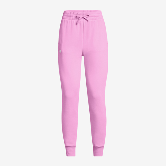 UNDER ARMOUR ž hlače 1379438-638 RIVAL FLEECE JOGGERS stellar pink white