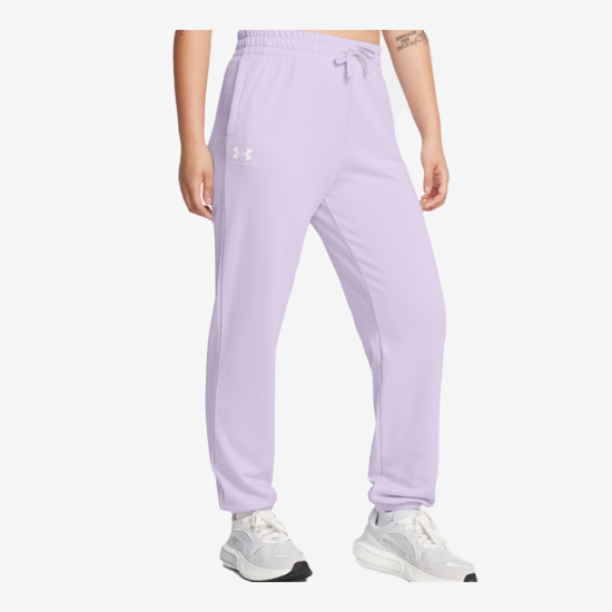 UNDER ARMOUR ž hlače 1382735-535 RIVAL TERRY JOGGERS salt purple white