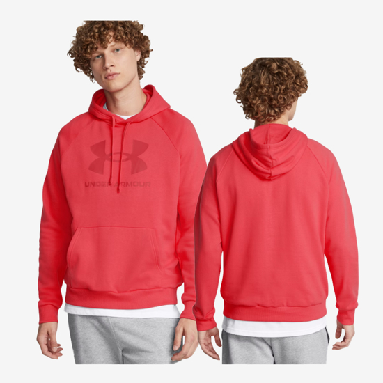 UNDER ARMOUR  m kapucar 1379758-713 UA RIVAL FLEECE LOGO HOODIE racer red inferno red