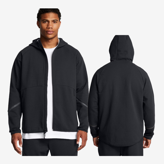 UNDER ARMOUR m jopica 1386543-001 UNSTOPPABLE FLEECE GRID FULL-ZIP black