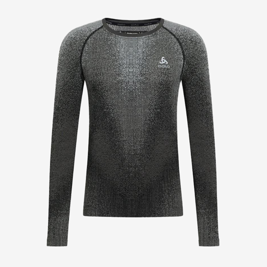 ODLO m spodnje perilo majica 196292 15000 THE POW BLACKCOMB BASE LAYER CREW black grey