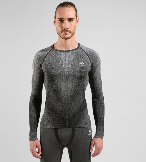 ODLO m spodnje perilo majica 196292 15000 THE POW BLACKCOMB BASE LAYER CREW black grey