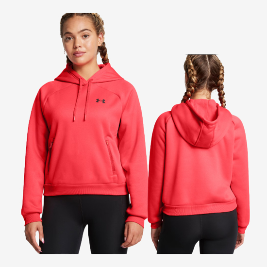 UNDER ARMOUR ž kapucar 1386504-713 ARMOUR FLEECE PRO HOODIE racer red black