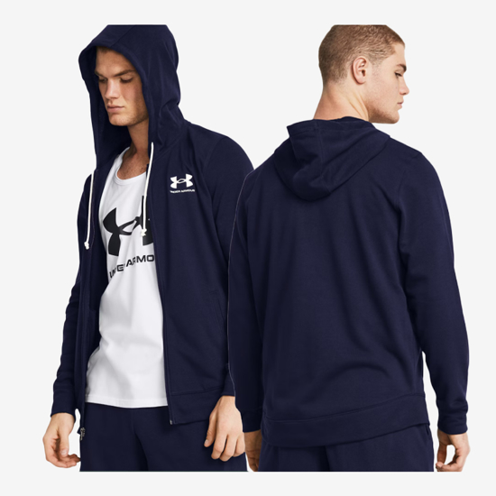 UNDER ARMOUR m jopica 1370409-410 RIVAL TERRY FULL-ZIP midnight navy onyx white