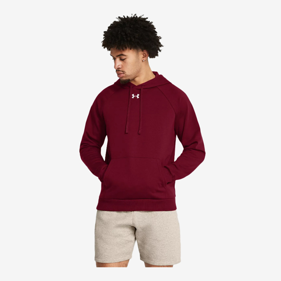 UNDER ARMOUR m kapucar 1379757-625 RIVAL FLEECE HOODIE cardinal white