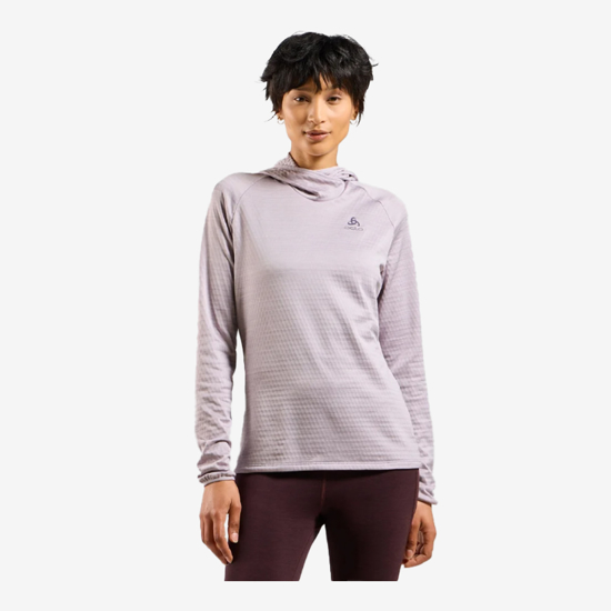 ODLO ž tekaška majica 312961 21095 THE WOMEN'S RUN EASY MID LAYER HOODIE misty lilac melange