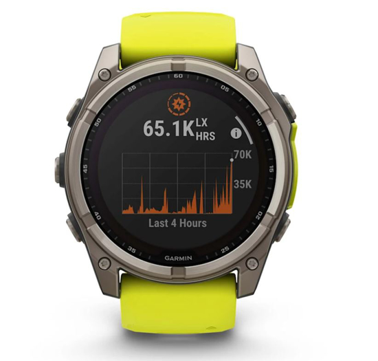 GARMIN športna ura FENIX® 8 SOLAR 010-02907-21 sapphire titanium with amp yellow graphite silicone band, 51 mm