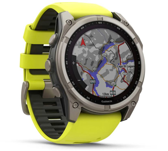 GARMIN športna ura FENIX® 8 SOLAR 010-02907-21 sapphire titanium with amp yellow graphite silicone band, 51 mm