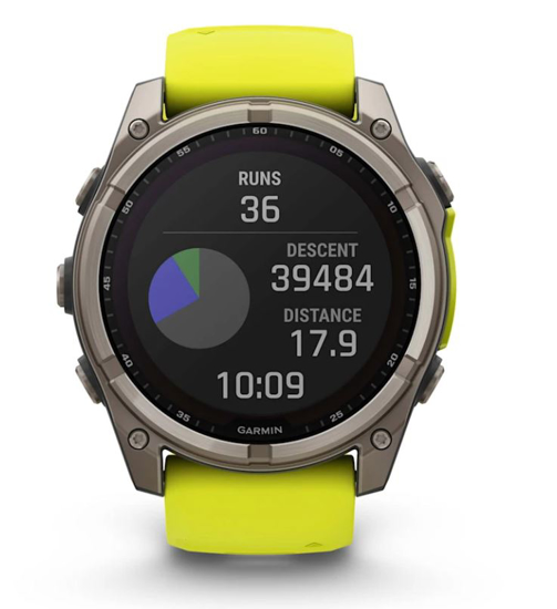 GARMIN športna ura FENIX® 8 SOLAR 010-02907-21 sapphire titanium with amp yellow graphite silicone band, 51 mm