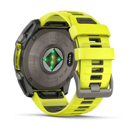 GARMIN športna ura FENIX® 8 SOLAR 010-02907-21 sapphire titanium with amp yellow graphite silicone band, 51 mm