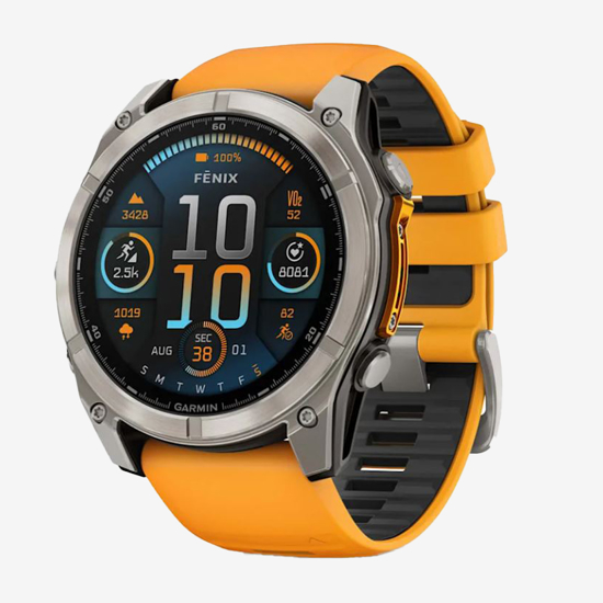 GARMIN športna ura FENIX® 8 010-02905-11 AMOLED sapphire, titanium with spark orange graphite silicone band, 51 mm