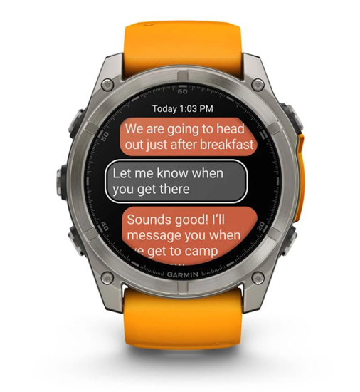 GARMIN športna ura FENIX® 8 010-02905-11 AMOLED sapphire, titanium with spark orange graphite silicone band, 51 mm