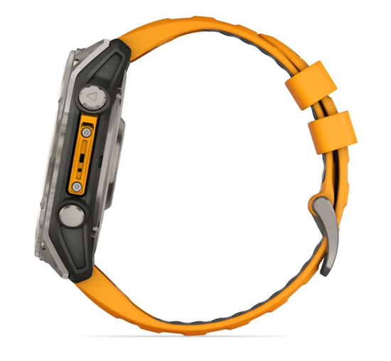 GARMIN športna ura FENIX® 8 010-02905-11 AMOLED sapphire, titanium with spark orange graphite silicone band, 51 mm