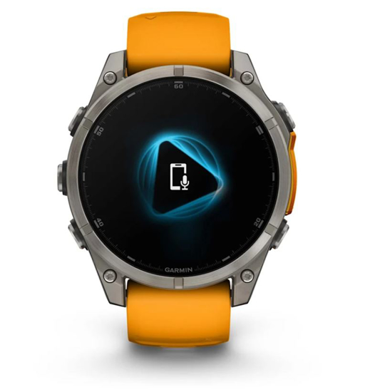 GARMIN športna ura FENIX® 8 010-02904-11 AMOLED sapphire titanium with spark orange graphite silicone band, 47 mm